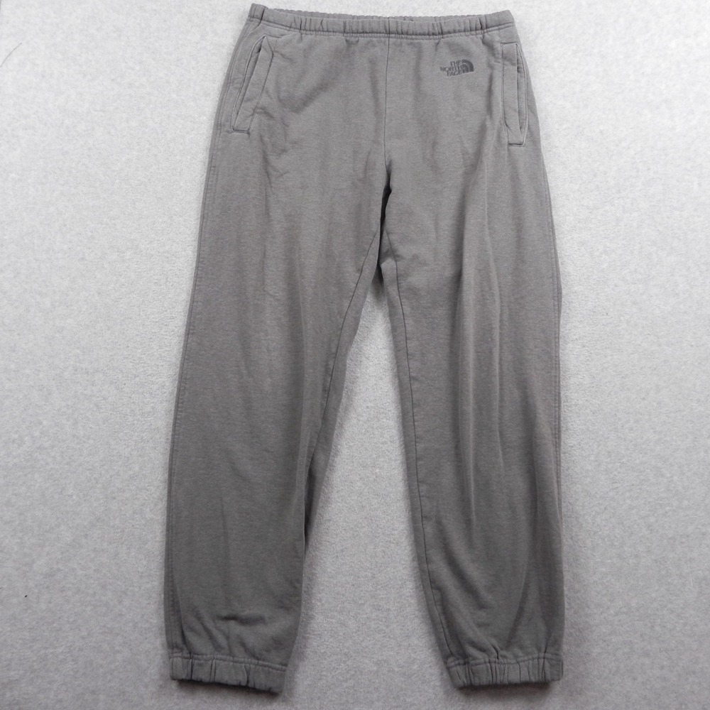 The North Face Pants Mens Medium Activewear Sweat Jogger Fleece Lounge Logo Gray